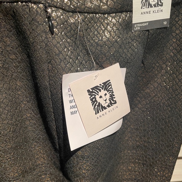 NWT Anne Klein Gold Metallic Snake Jaquard Pants - SZ10 - Picture 7 of 10